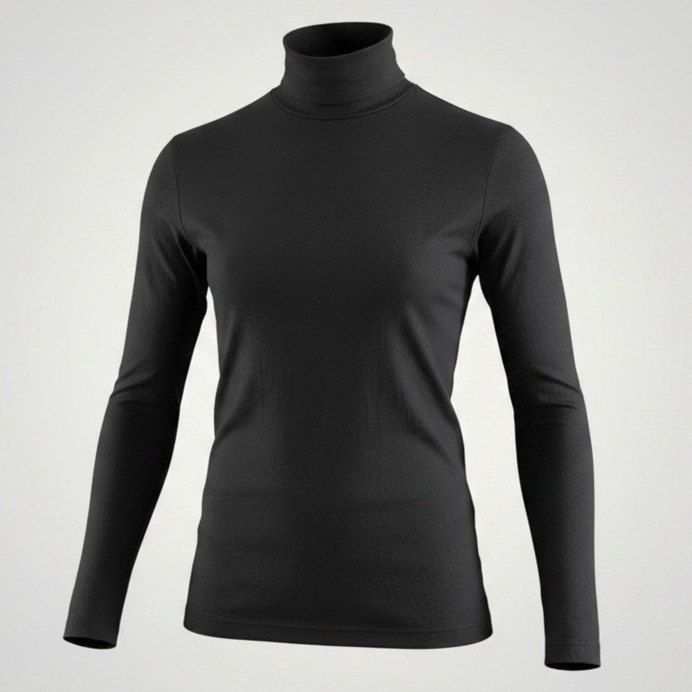 Mary Green Turtleneck Top Women Large Black Silk Minimalist Quiet Luxury Capsule